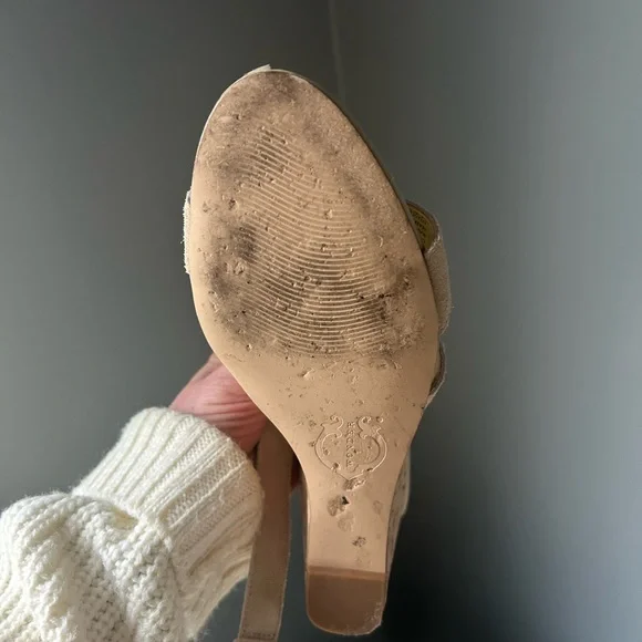 Cream Minimalist Perforated Sandals - Picture 5 of 5